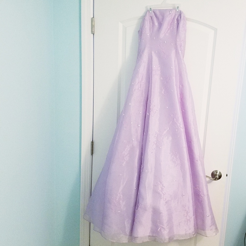 Lilac Strapless A-Line Prom Gown- Size 4